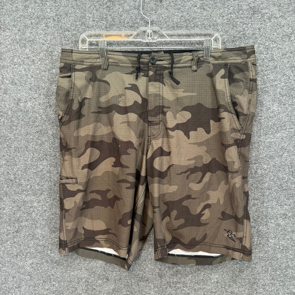 DaHui Hybrid Board Shorts Mens 38 Greenn Camo Stretch Surf Swim Trunks Casual